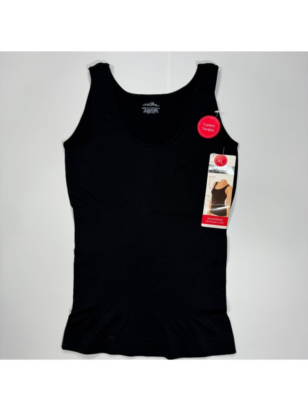 Marilyn Monroe Shapewear Womens XL Black Nylon Tank Tummy Tamer Seamless Stretch